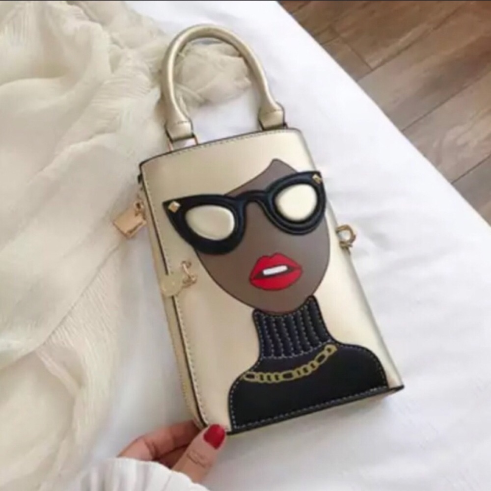 GOLD PERSONALITY BAG CROSSBODY SATCHEL